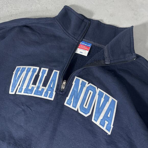 Teamwork Villanova University Quarter Zip Sweatshirt Navy Blue - Size: XXL - Picture 4 of 8